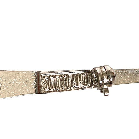 Scotland Thistle Silver Tone Kilt Brooch Pin With Safety Clasp 3in - Picture 7 of 10